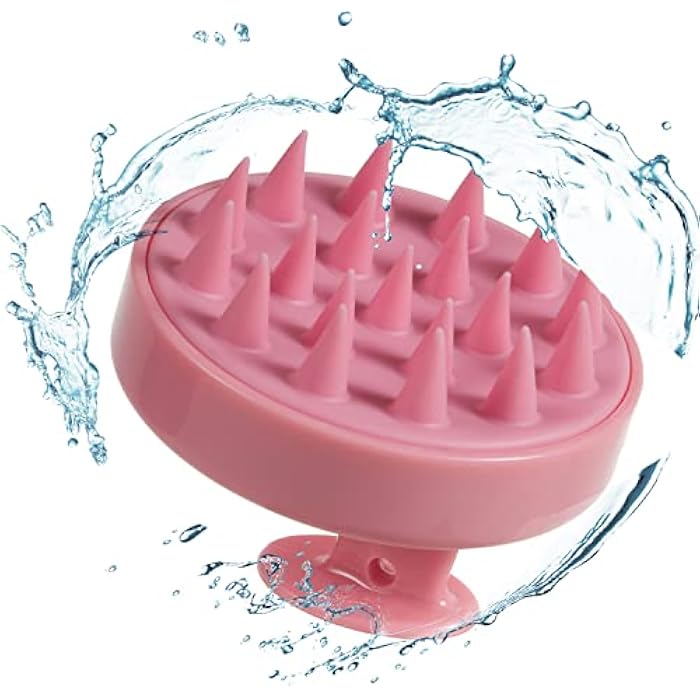 Bsisme Hair Brush, Scalp Massager and Shampoo Brush Scrubber, Soft Silicone Bristles for Wet and Dry Hair, Professional Hair Brush, Anti-Dandruff Brush & Hair Massager (Normal Pink) - Image 1